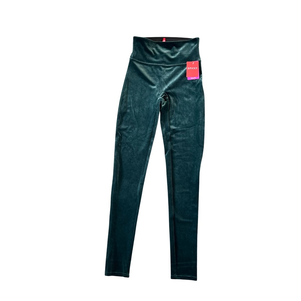 NWT SPANXā Velvet Leggings Malachite Green High Waist Shapewear S/P